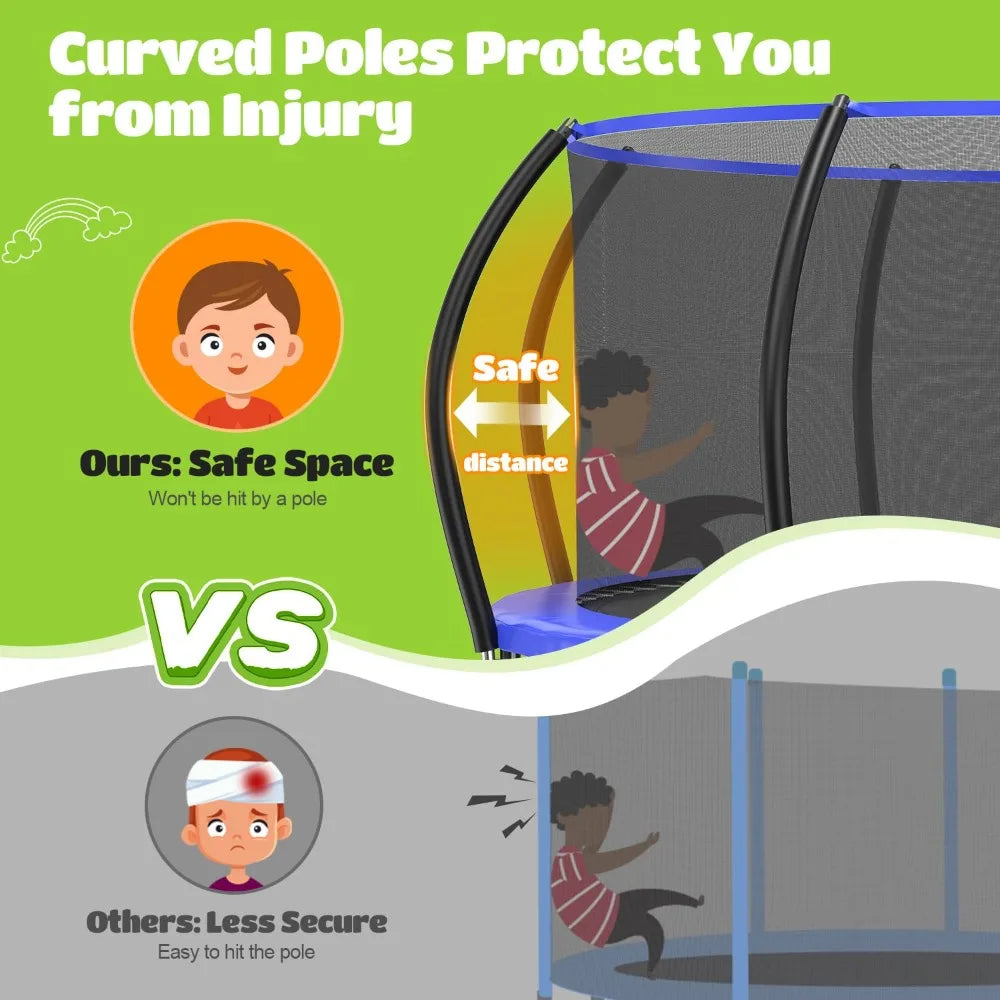 14FT Yard Outdoor Trampoline, 1200LBS Capacity for Kids & Adults, Heavy Duty Recreational Trampoline, Customized