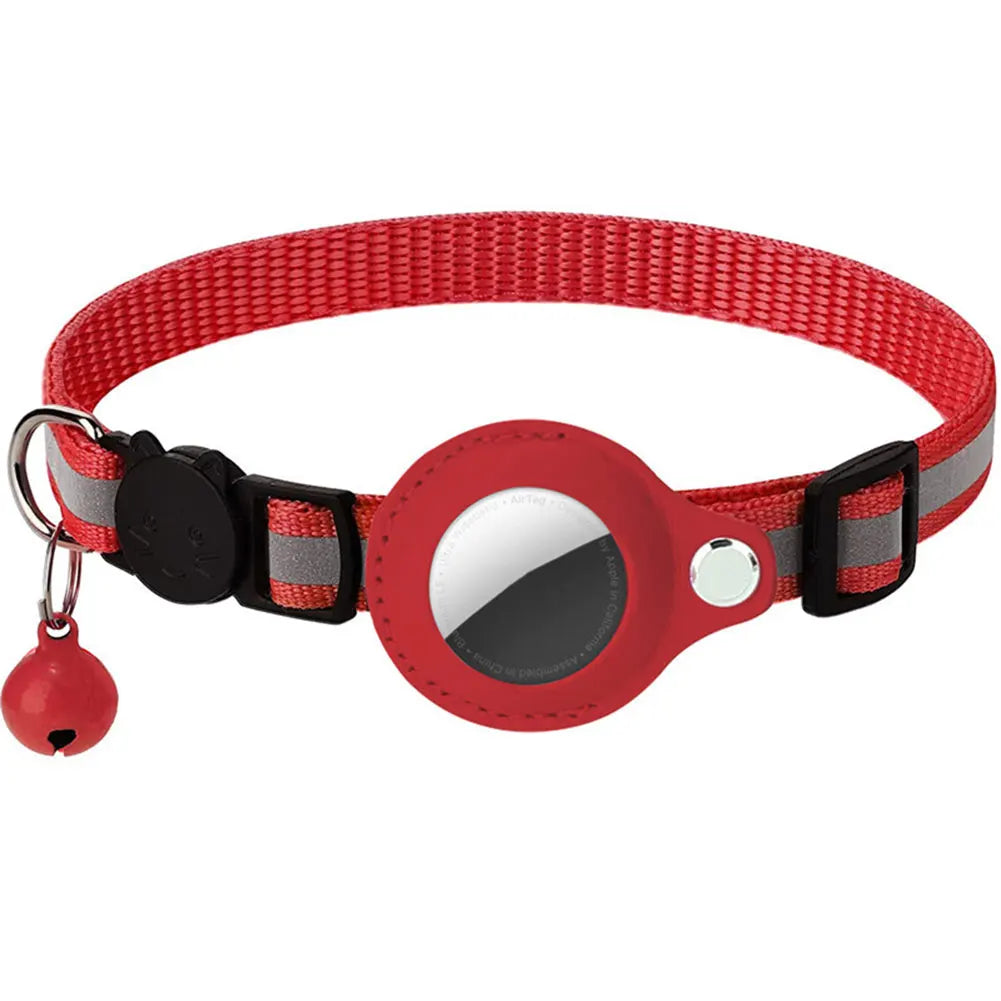 For Apple AirTag Cat Collar Reflective Pet Collar Safety Buckle Kitten Collar Adjustable for Cat Kitten