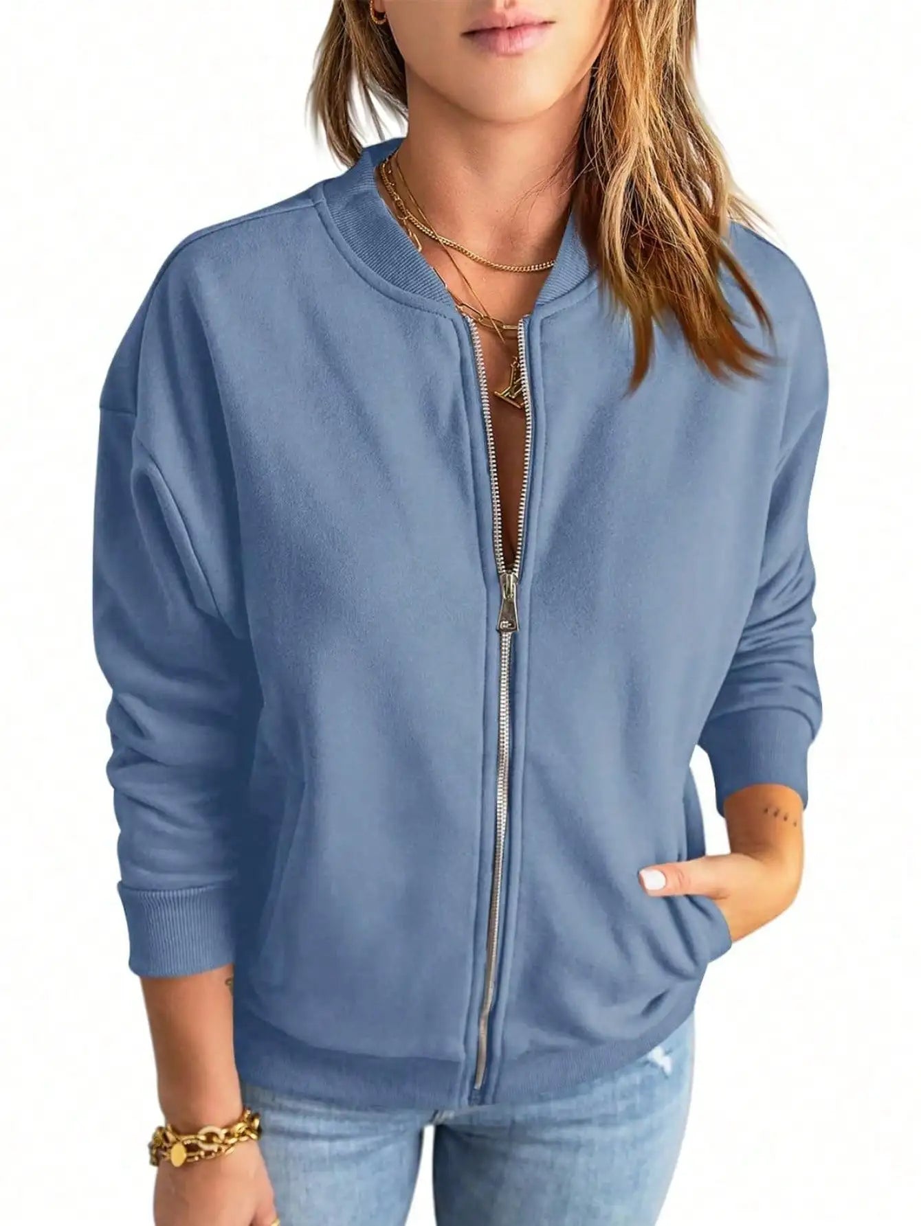Quilted Zip Up Jacket For Women