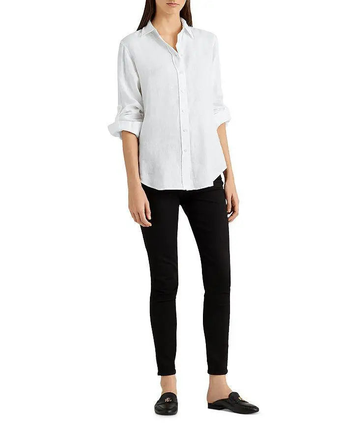 Ralph Lauren | Linen Long Sleeve Collared Button Down Shirt, Regular & Petite