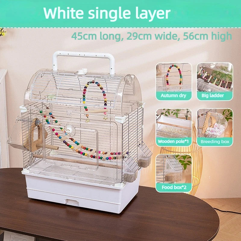 Bird Cage For Parakeets Cockatiels Finches Canary Acrylic
