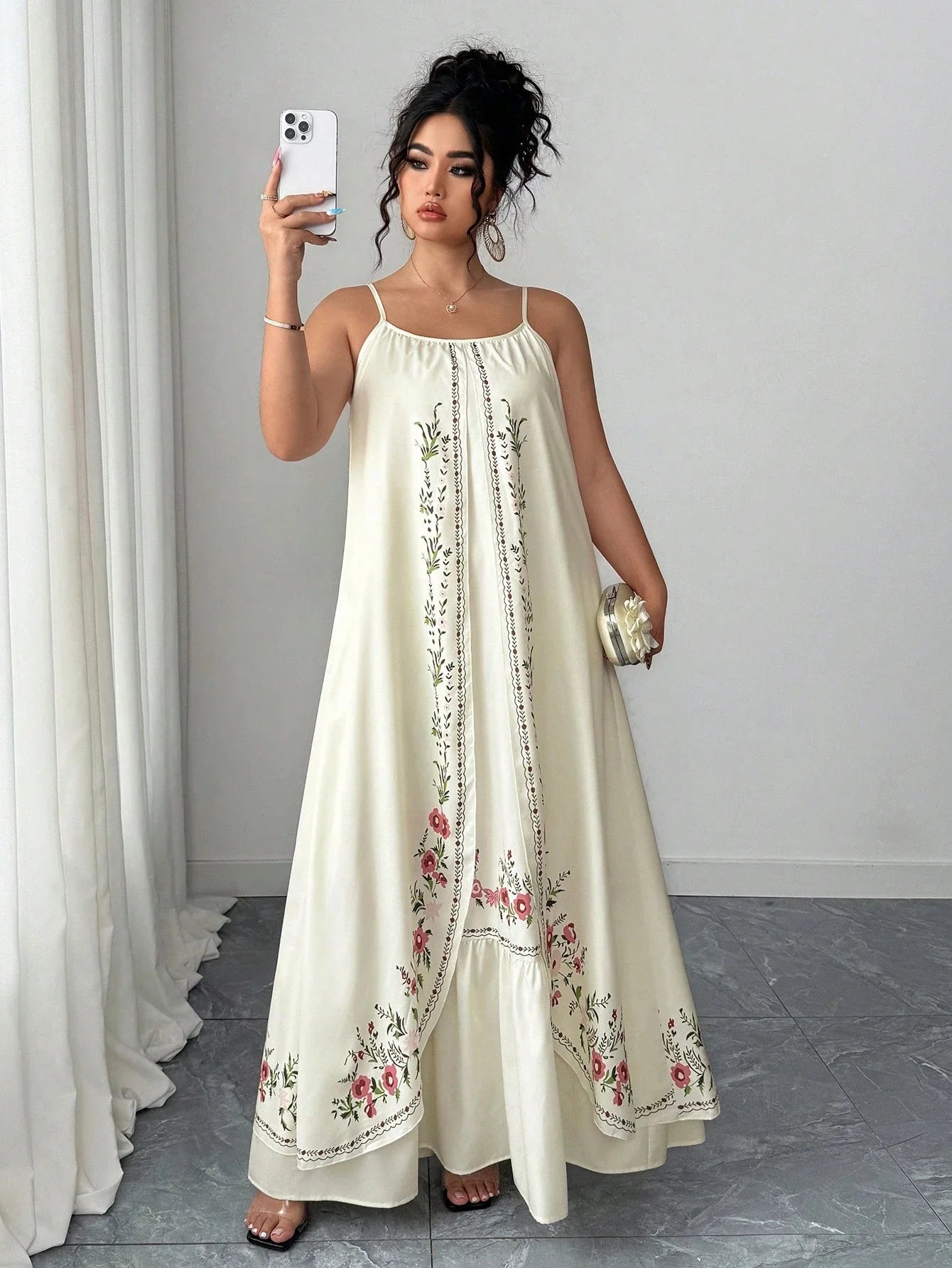Bohemian Floral Embroidered Maxi Dress For Women Summer Beach Holiday Casual