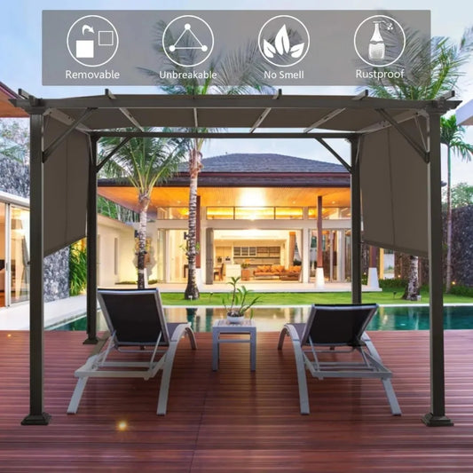 Tangkula 2 Pieces 16x4 Ft Universal Canopy Cover, Outdoor Pergola Roof Top Cover With Heavy Duty Polyester, Waterproof Replaceme