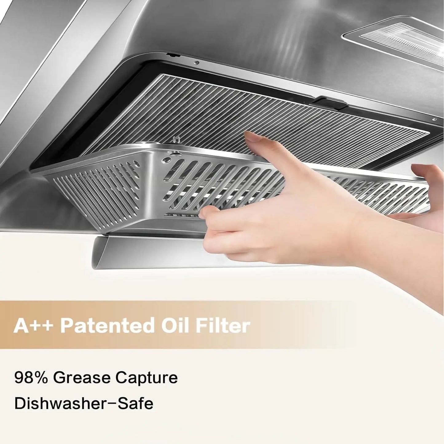 A6720 Range Hood 850 CFM Quiet Brushless Motor LED Lights