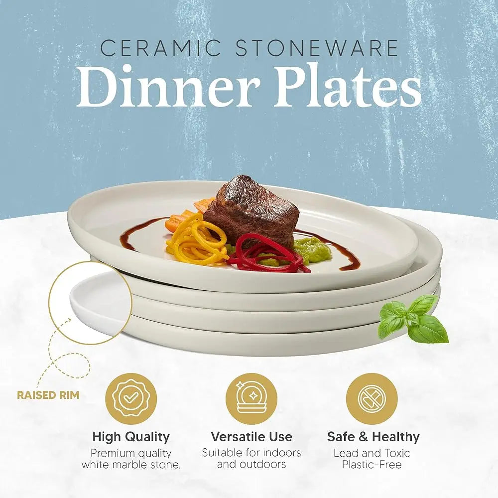 Bonjean Mesa Ceramic Stoneware Dinner Plates Set of 4