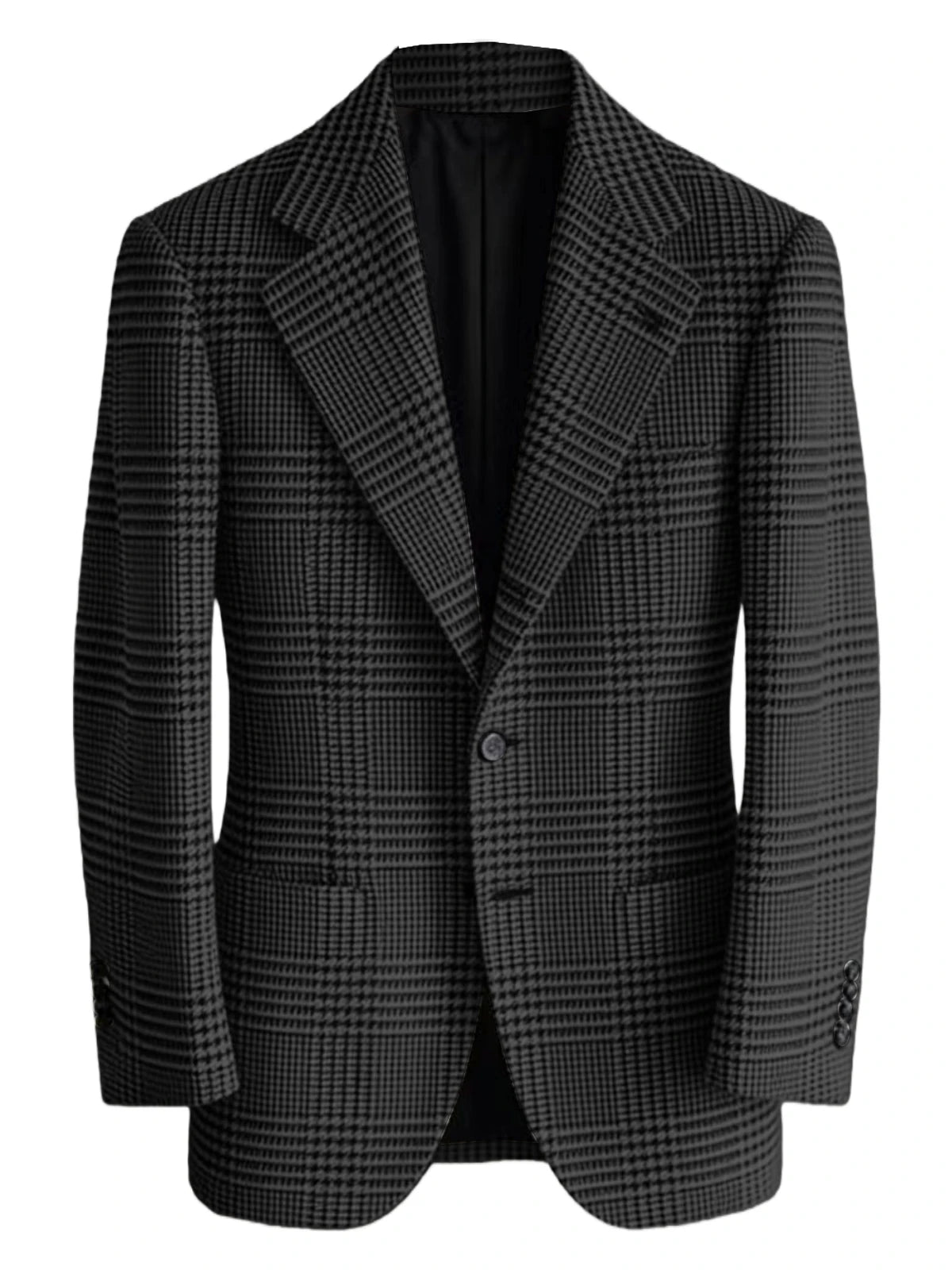 Mens Houndstooth Plaid Blazer Slim Fit Wool Blend Sport Coat Casual Two Button Notch Lapel Jacket Business Formal Tuxedo