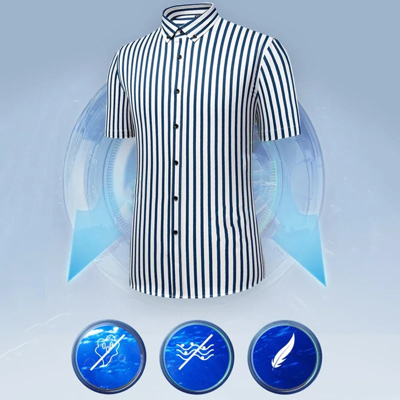 Browon Men Short Sleeve Button Down Shirt For Weddings